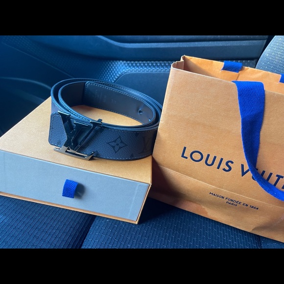 LV MENS BLACK/GREY SIZE 40 BELT - Picture 4 of 4